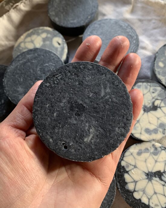 Non-standard appearance, but perfect as it is - soap with charcoal and white clay